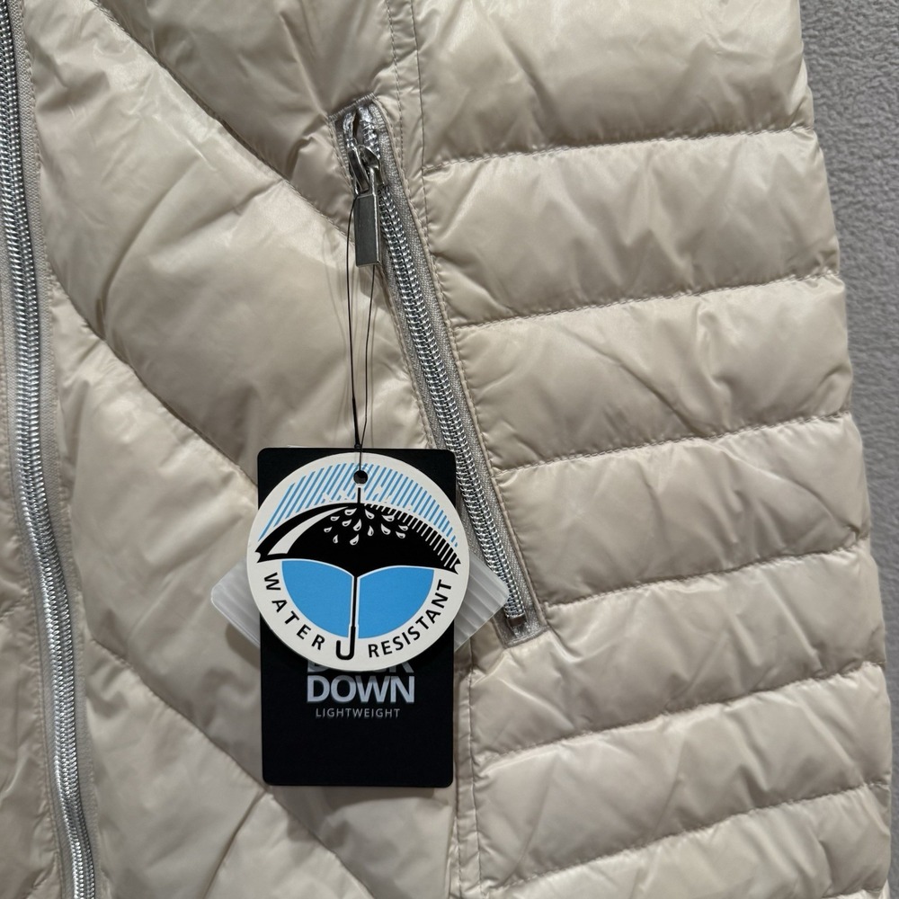 My Anorak Womens Large White Duck Down Lightweight Full Zip Cream Puffer Vest - Picture 4 of 11